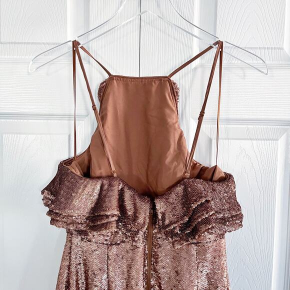 C/MEO Collective Copper Illuminated Sequin Dress - Picture 9 of 10